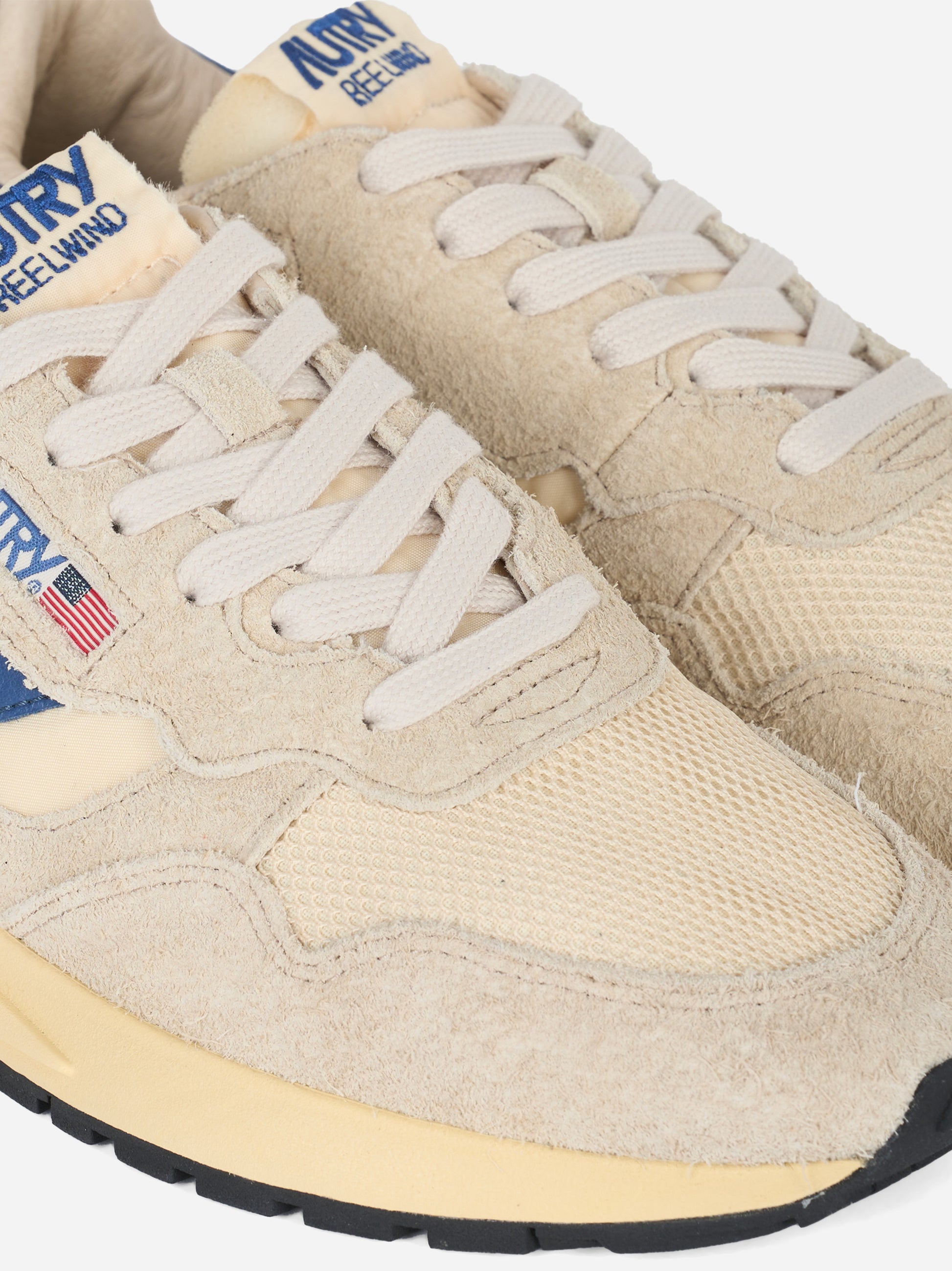 Sneakers Reelwind Low in nylon suede e pelle Beige