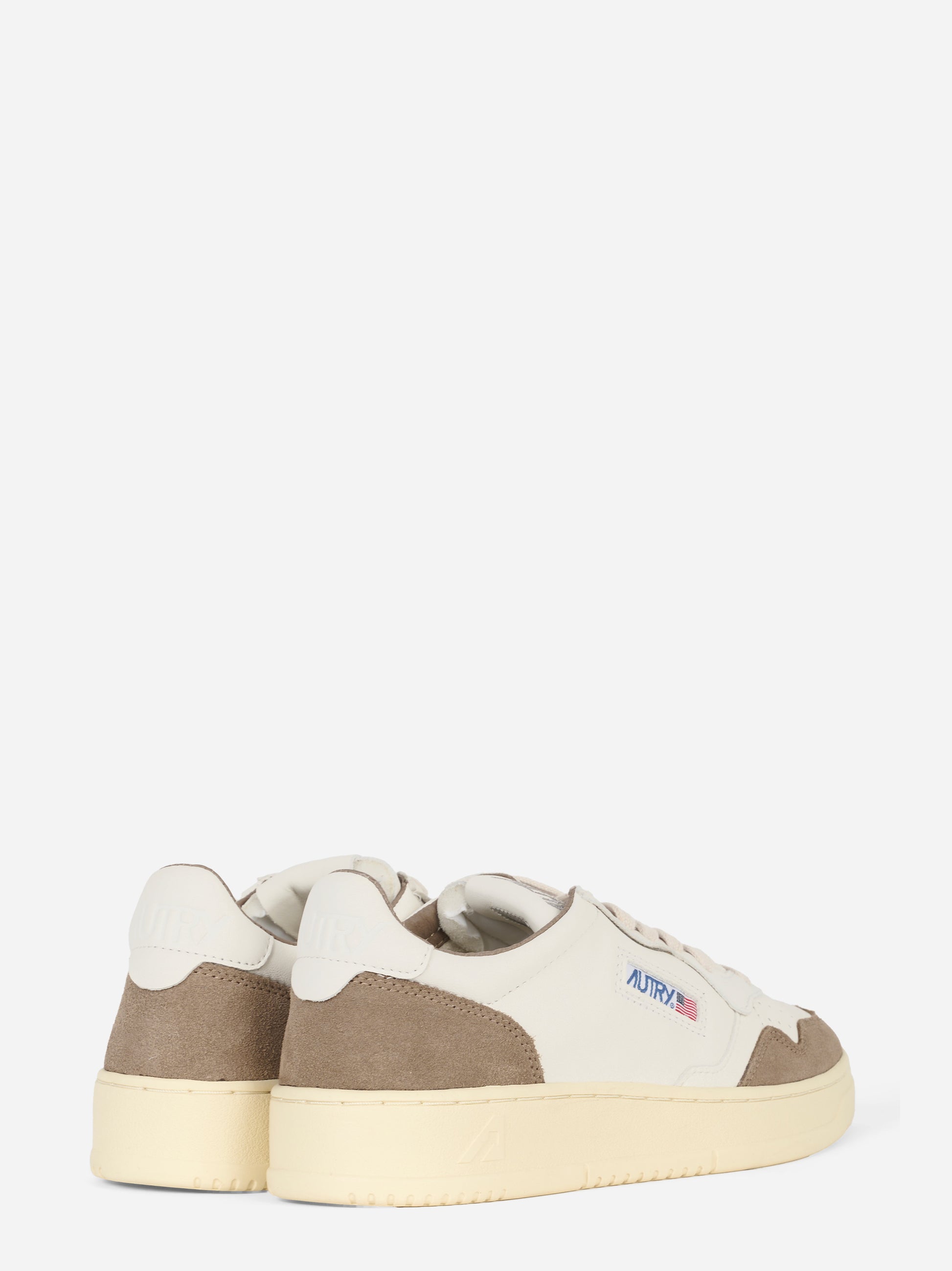 Sneakers Medalist Low in pelle bianca e suede marrone