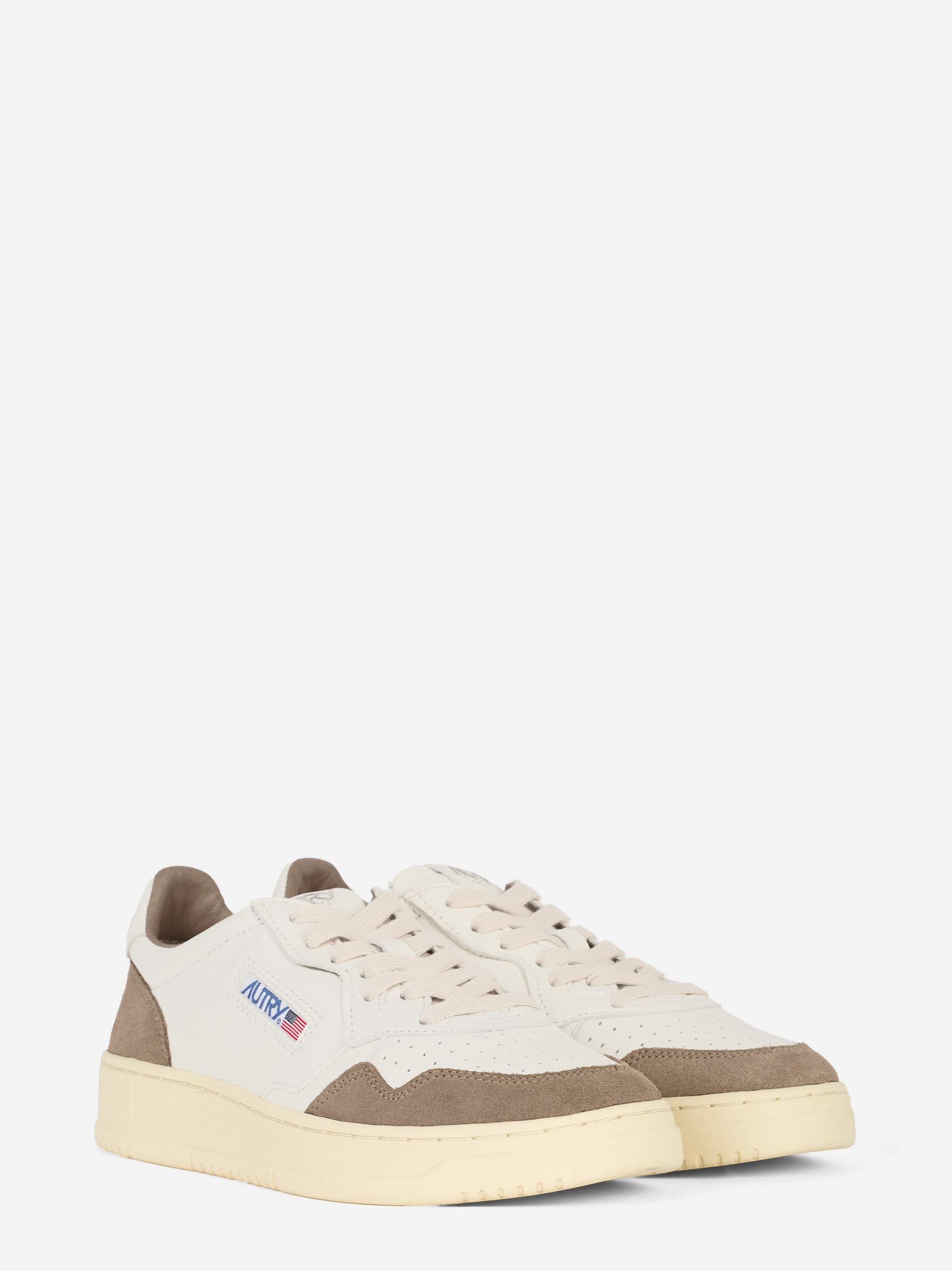 Sneakers Medalist Low in pelle bianca e suede marrone