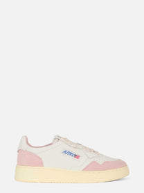 Sneakers medalist low in pelle e suede colore bianco e Rosa