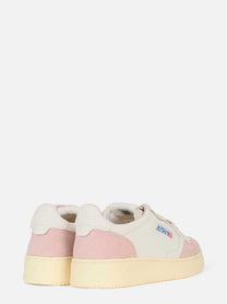 Sneakers medalist low in pelle e suede colore bianco e Rosa