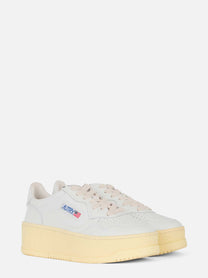 sneakers medalist platform in pelle Bianca