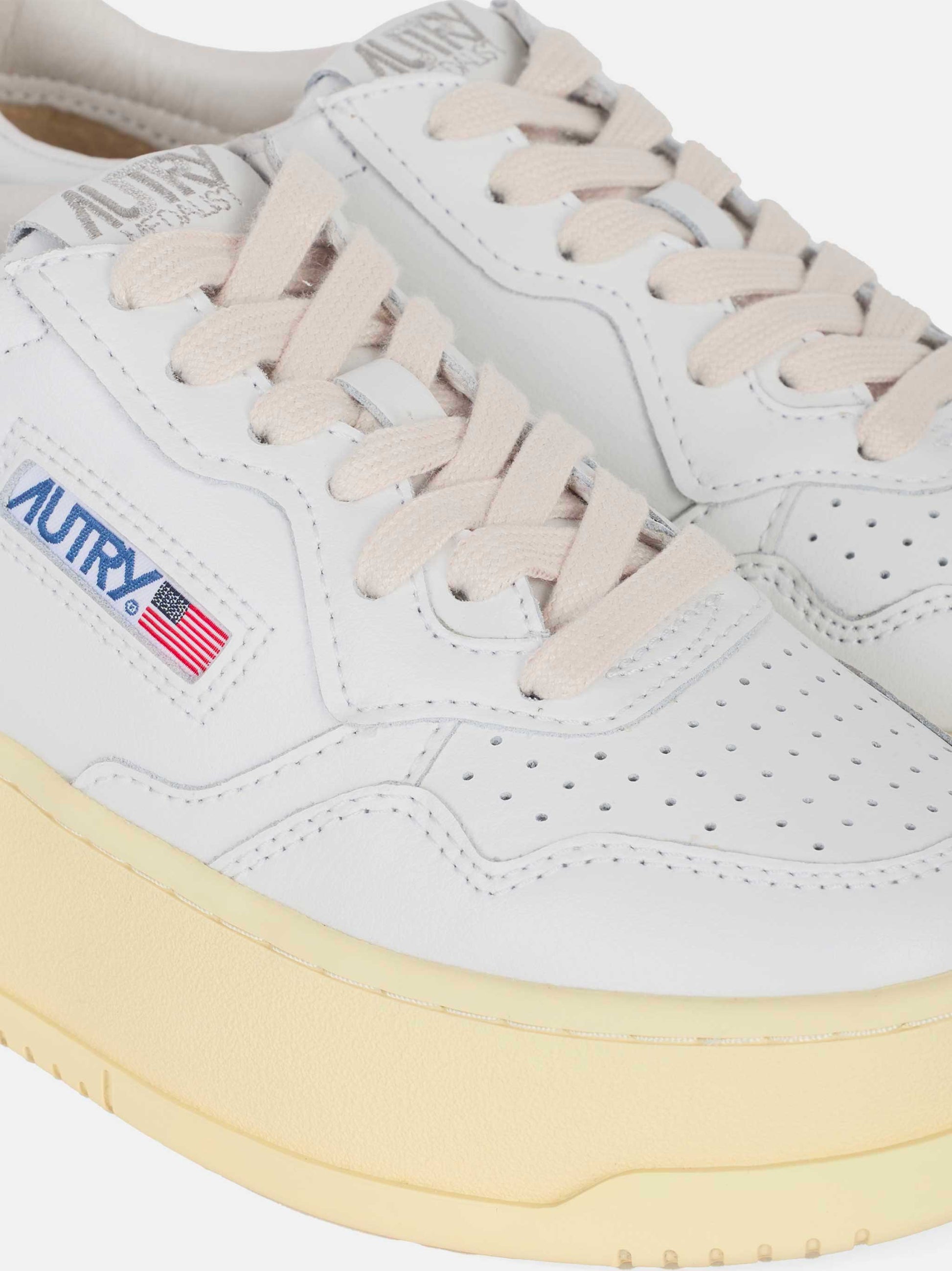 sneakers medalist platform in pelle Bianca