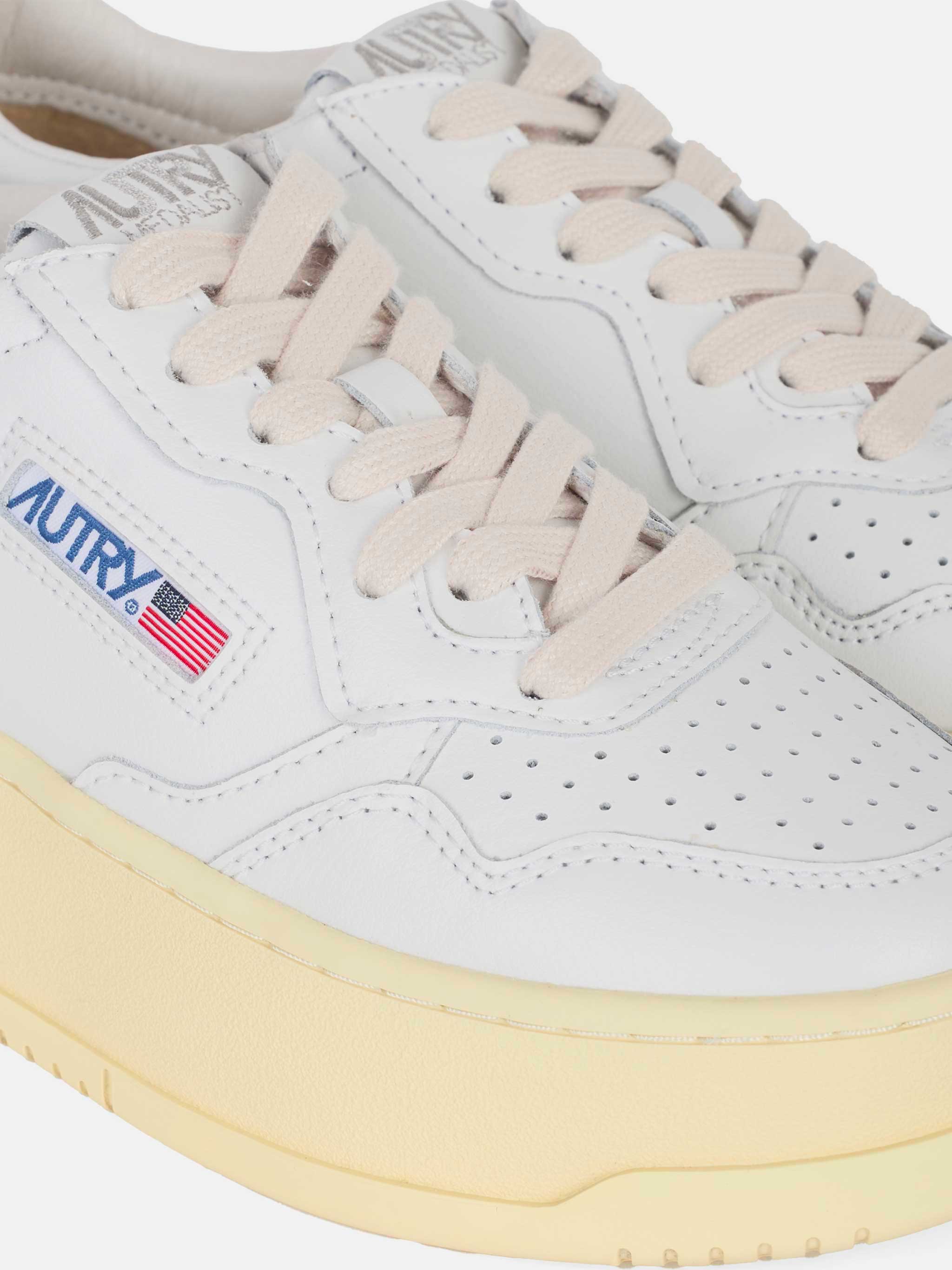 sneakers medalist platform in pelle Bianca
