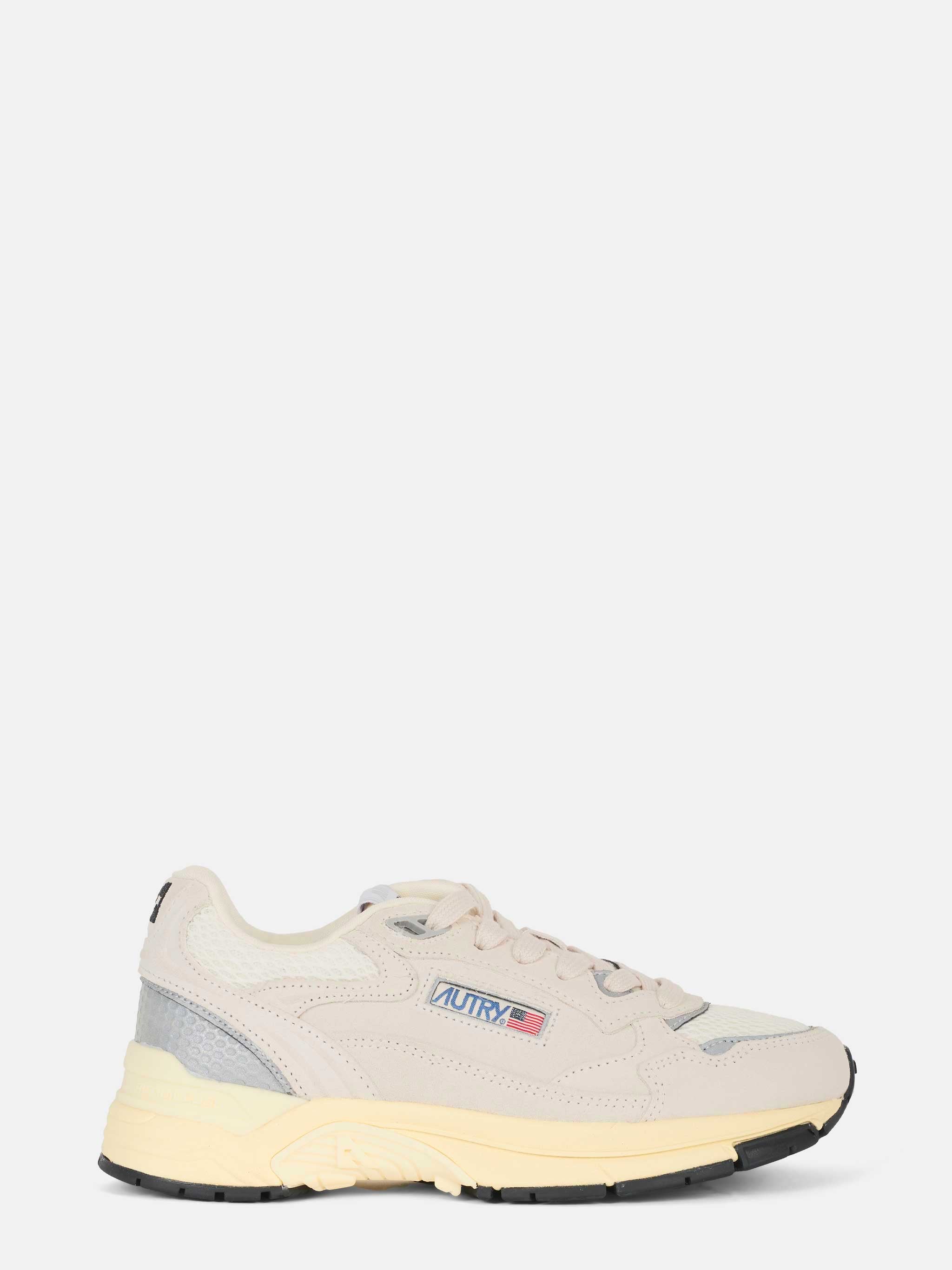 sneakers hyperway in mesh e suede bianco e Argento