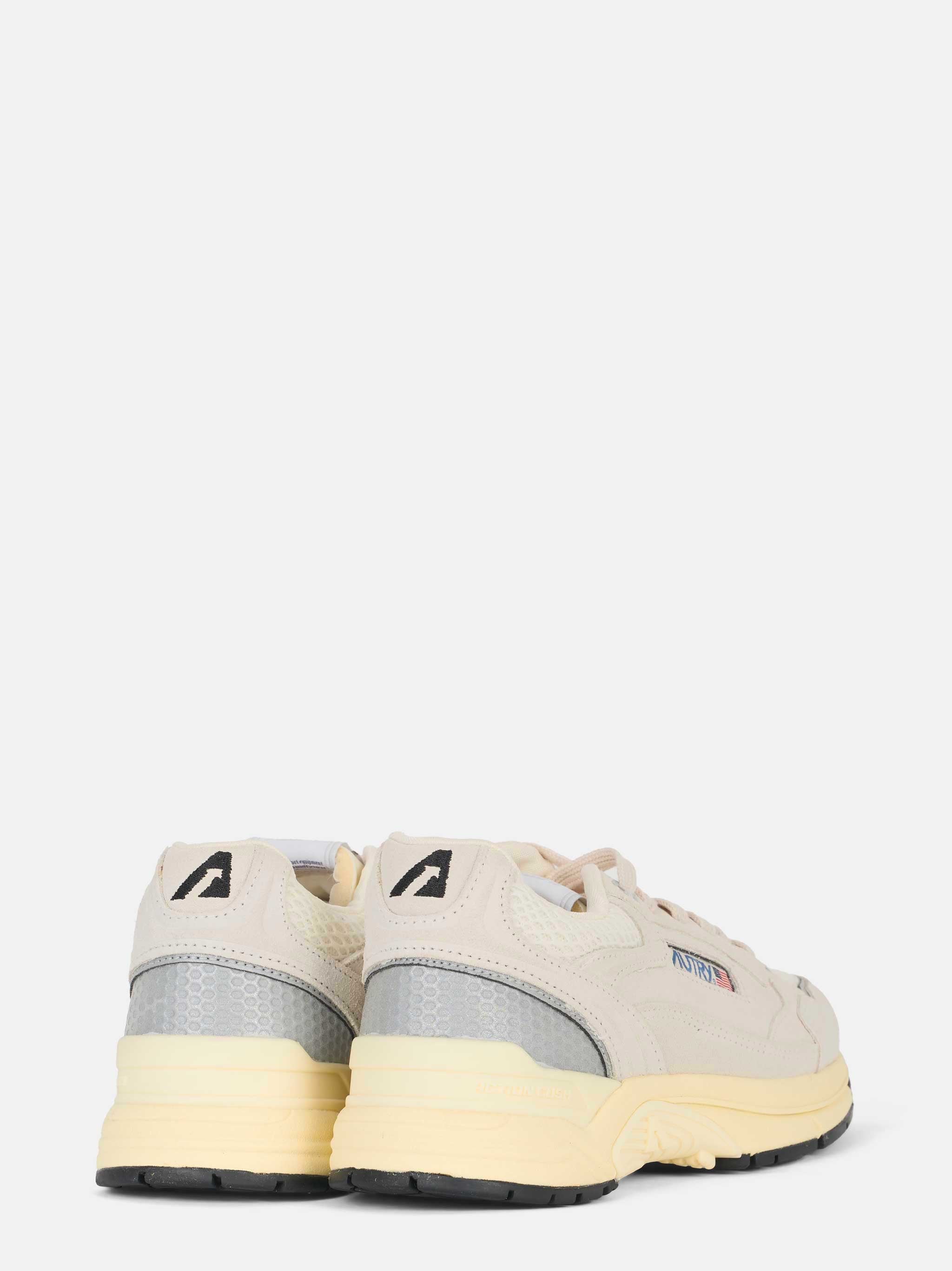 sneakers hyperway in mesh e suede bianco e Argento