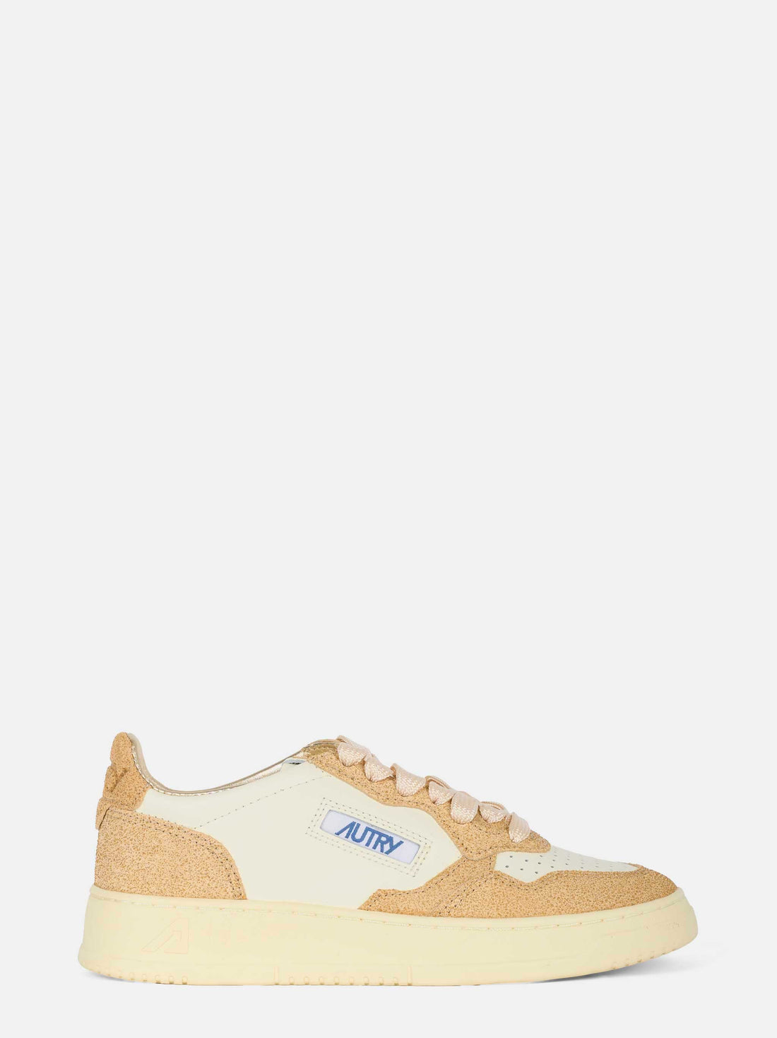 Sneakers medalist low in pelle bianca e glitter
Oro