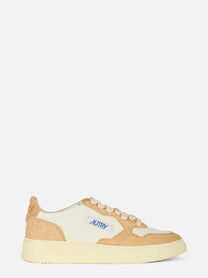 Sneakers medalist low in pelle bianca e glitter oro