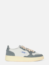 sneakers medalist low in pelle bianca e glitter grigio