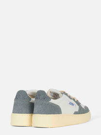 sneakers medalist low in pelle bianca e glitter grigio