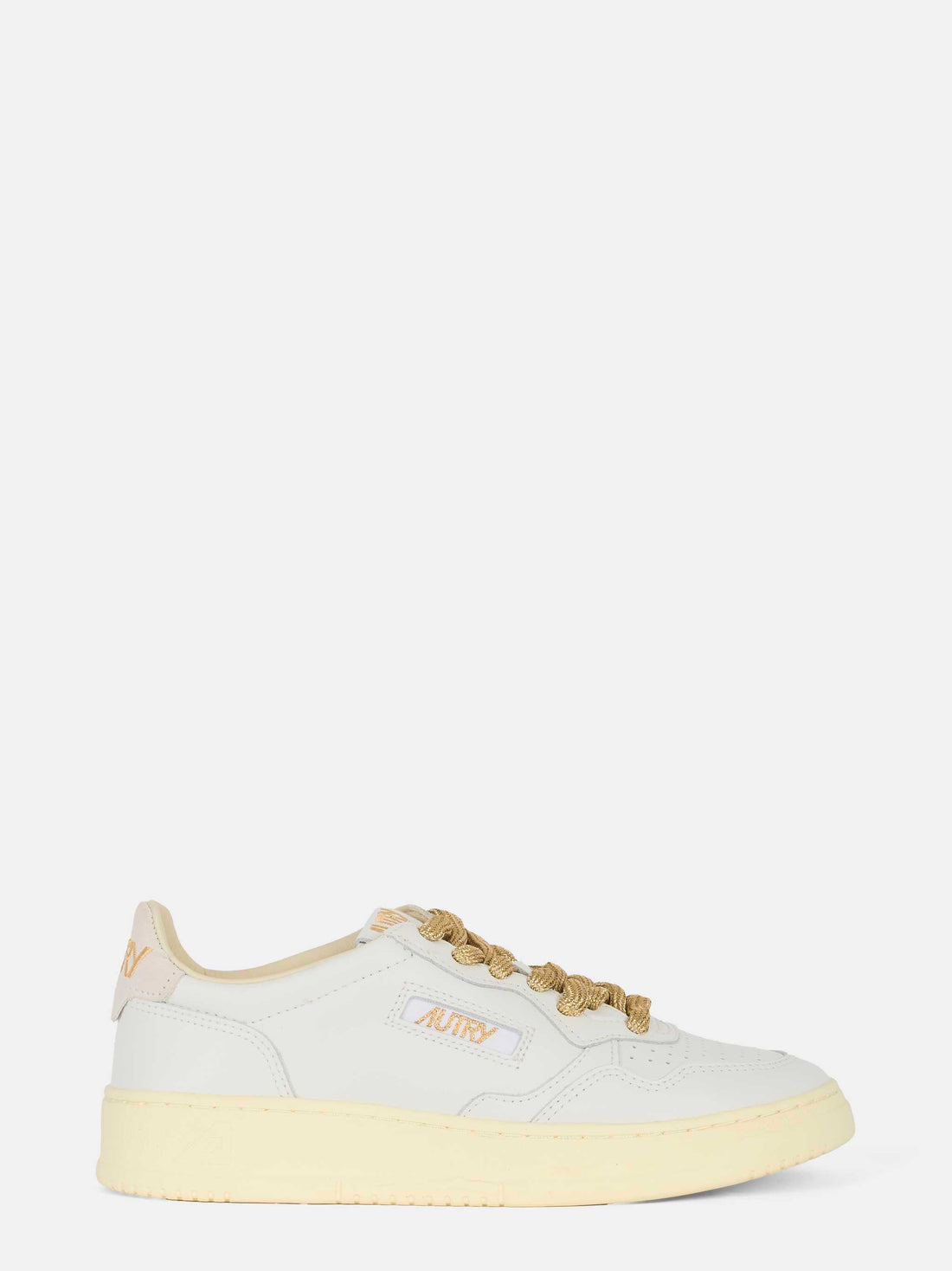 sneakers medalist low in pelle bianca e dettagli lurex
Oro