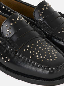 Mocassino Dan Studs in pelle Nero