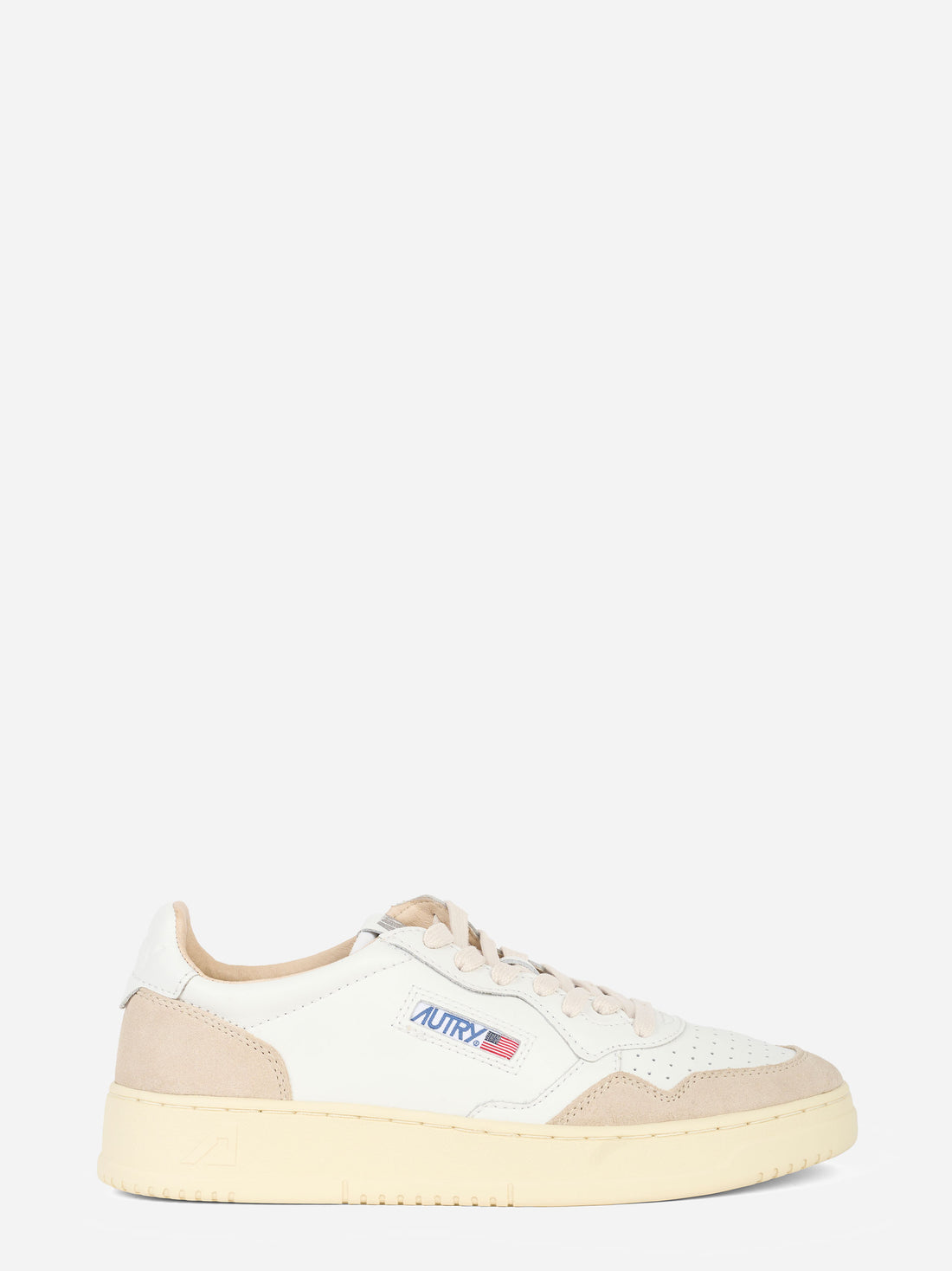 SNEAKERS MEDALIST LOW IN PELLE BIANCA E SUEDE BEIGE