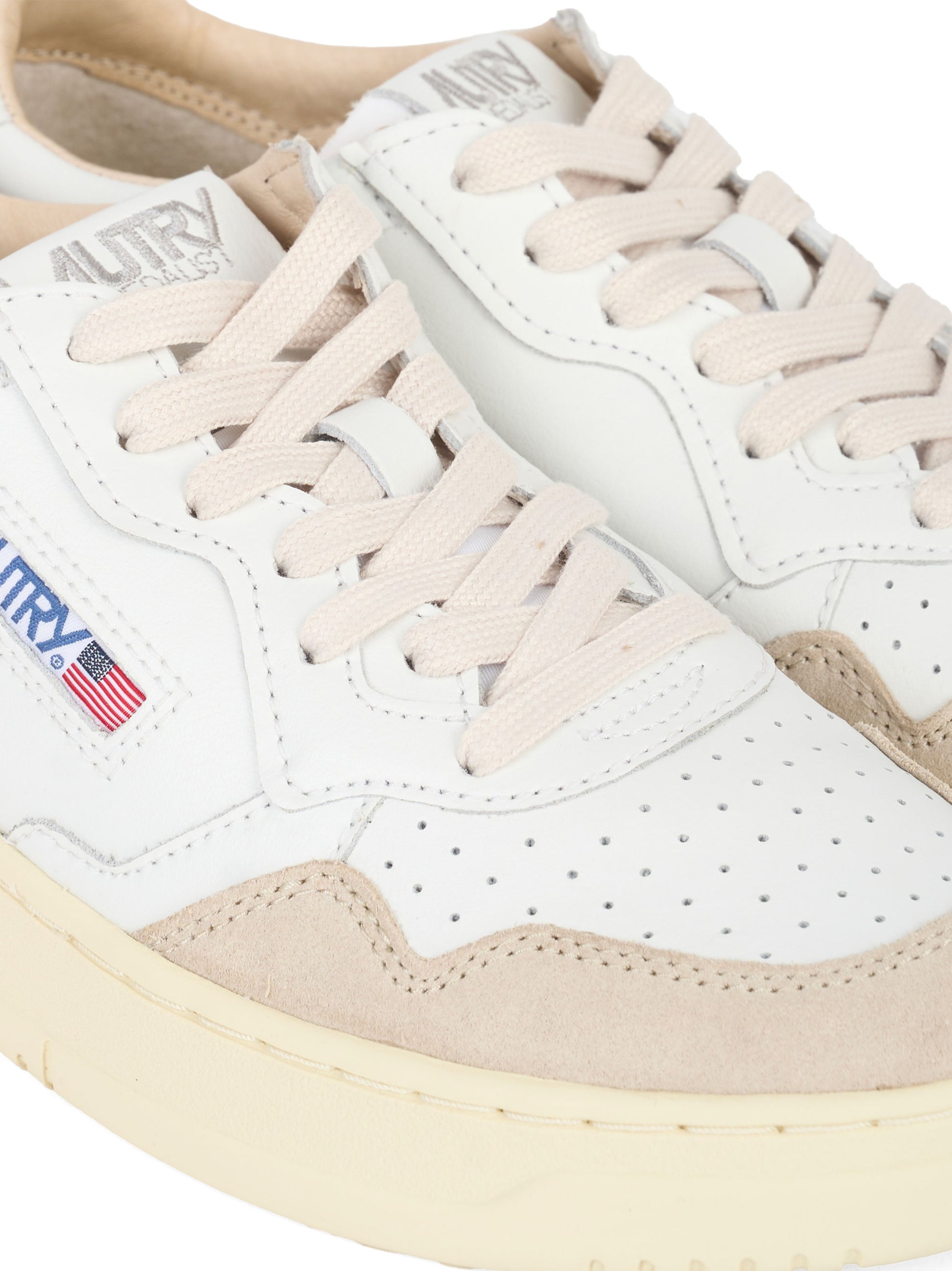 SNEAKERS MEDALIST LOW IN PELLE BIANCA E SUEDE BEIGE