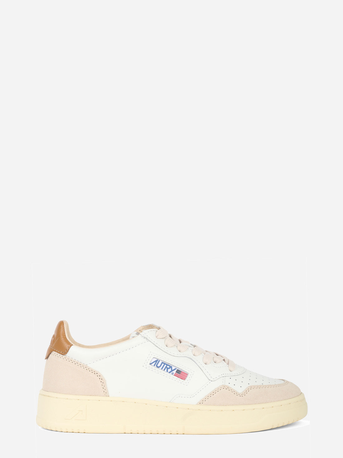 SNEAKERS MEDALIST LOW IN SUEDE E PELLE BIANCA E BROWN SUGAR