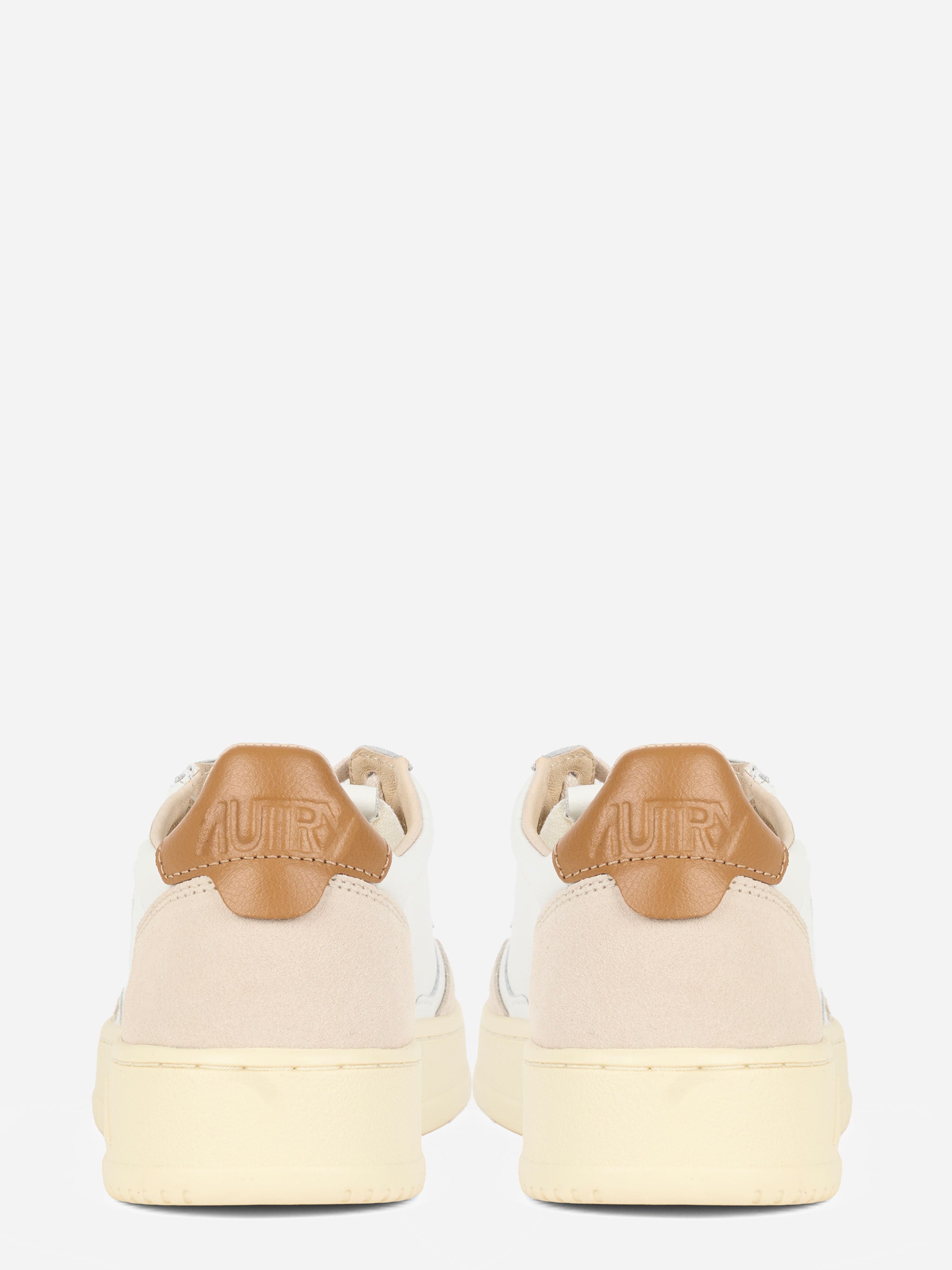SNEAKERS MEDALIST LOW IN SUEDE E PELLE BIANCA E BROWN SUGAR