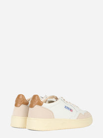 SNEAKERS MEDALIST LOW IN SUEDE E PELLE BIANCA E BROWN SUGAR