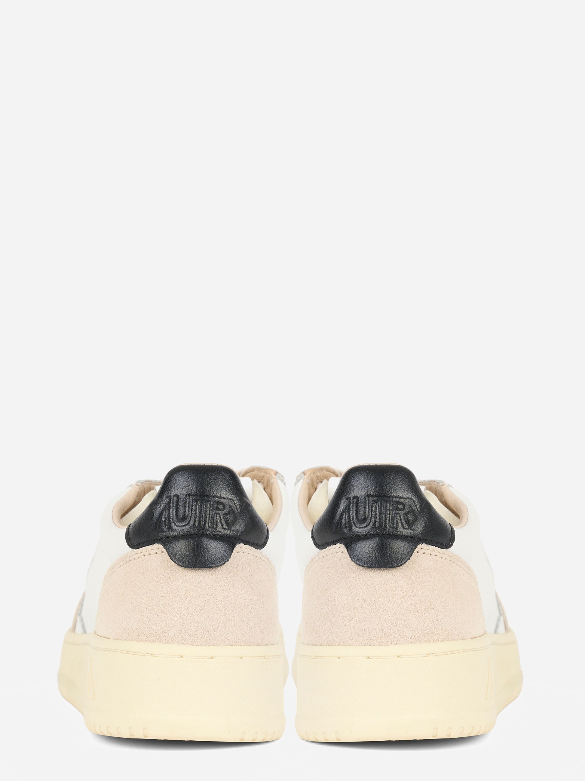 SNEAKERS MEDALIST LOW IN PELLE BIANCA E NERA E SUEDE BEIGE