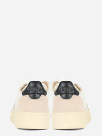 SNEAKERS MEDALIST LOW IN PELLE BIANCA E NERA E SUEDE BEIGE
