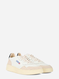 SNEAKERS MEDALIST LOW IN PELLE BIANCA E NERA E SUEDE BEIGE