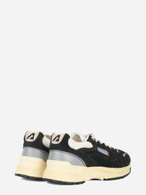 SNEAKERS HYPERWAY IN MESH E SUEDE NERO E ARGENTO