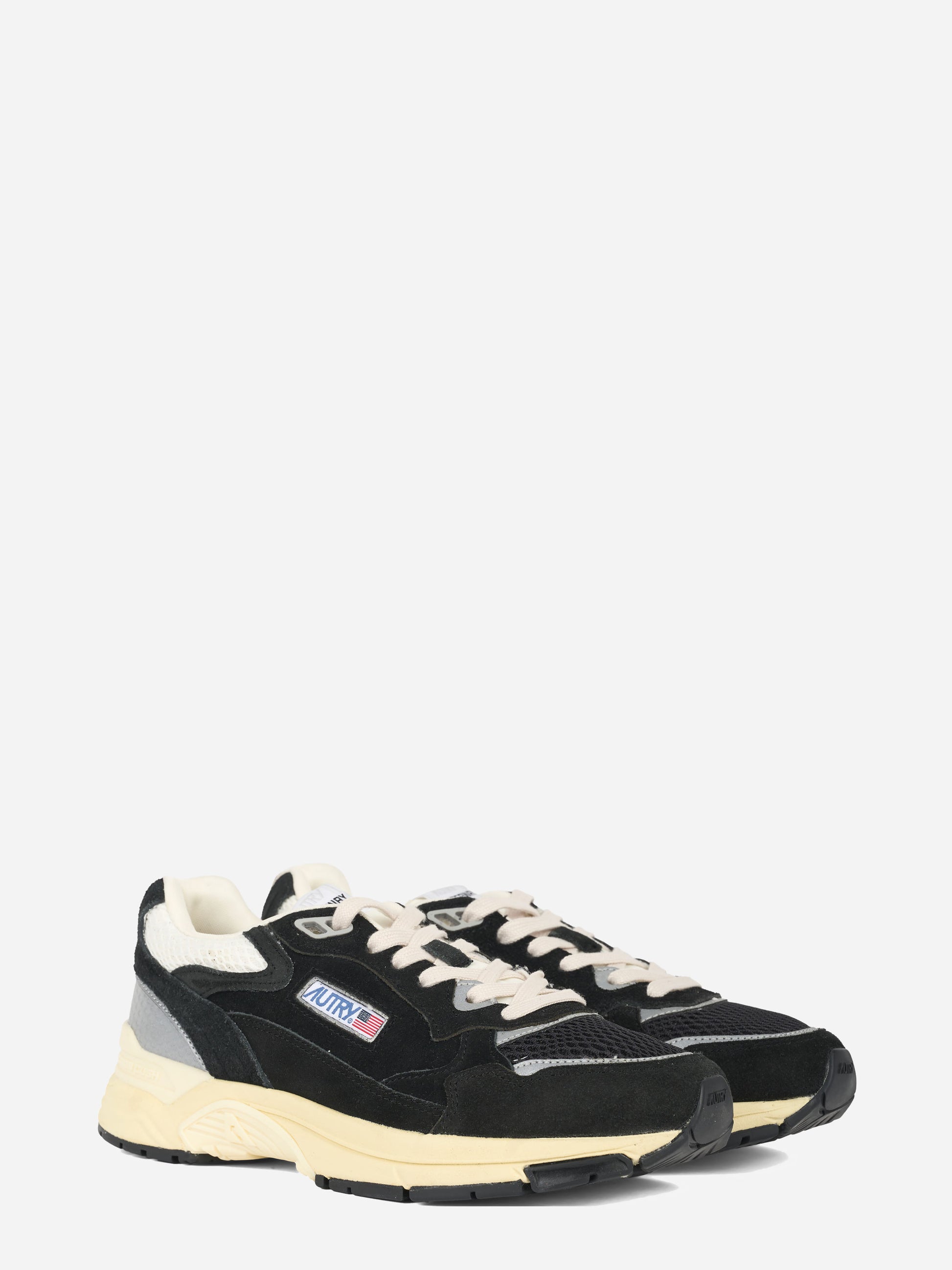 SNEAKERS HYPERWAY IN MESH E SUEDE NERO E ARGENTO