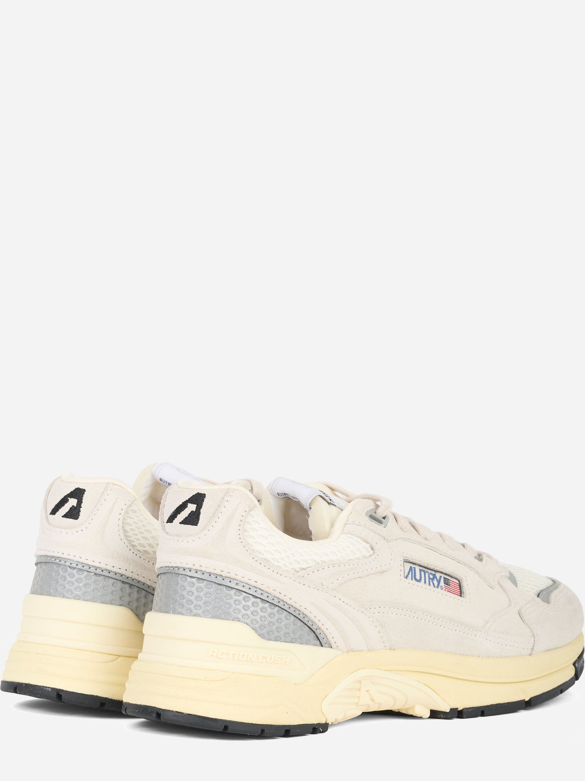 SNEAKERS HYPERWAY IN MESH E SUEDE BIANCO E ARGENTO