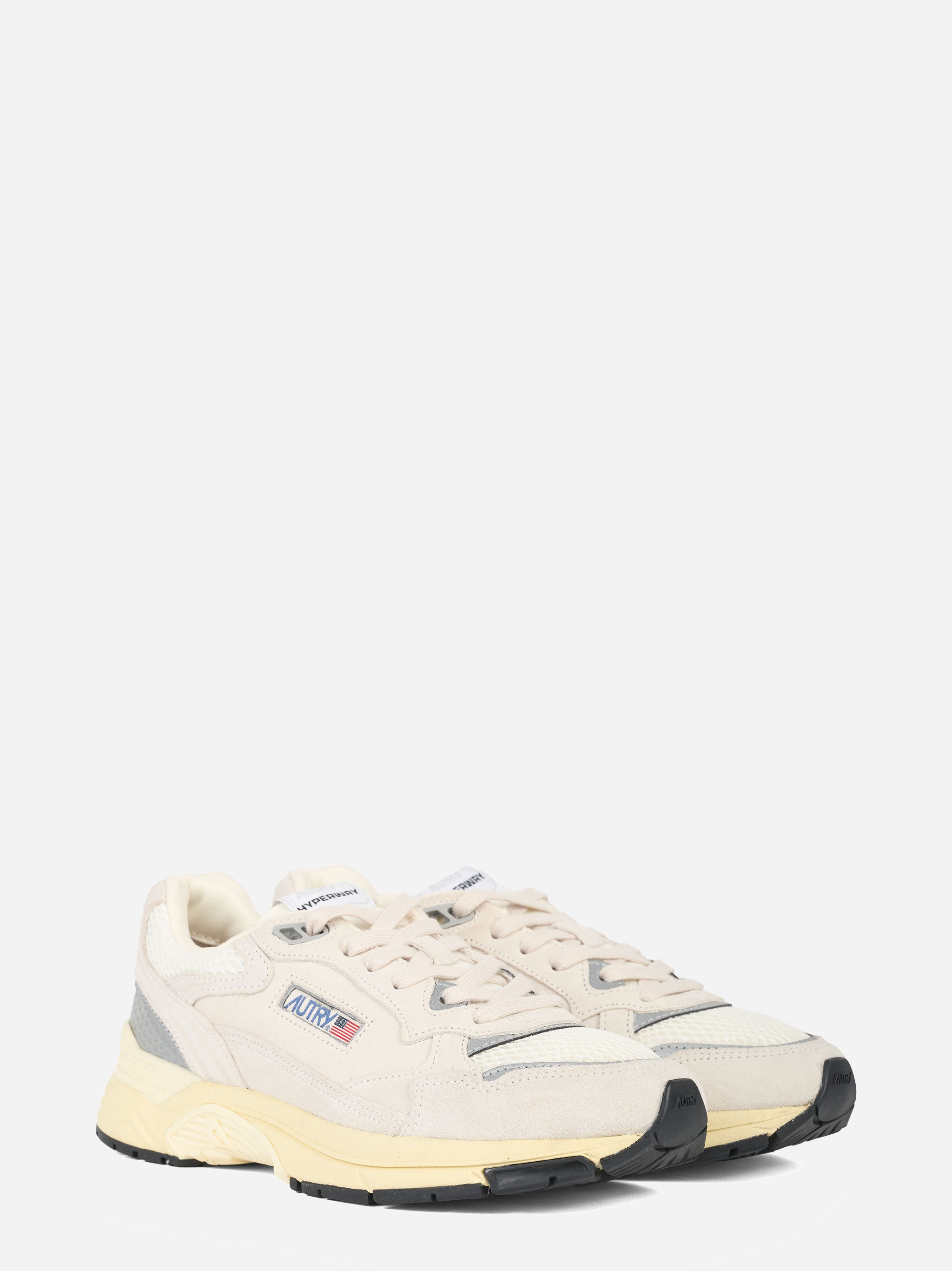 SNEAKERS HYPERWAY IN MESH E SUEDE BIANCO E ARGENTO