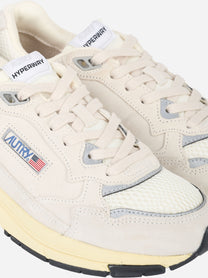 SNEAKERS HYPERWAY IN MESH E SUEDE BIANCO E ARGENTO