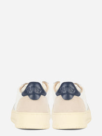 SNEAKERS MEDALIST LOW IN PELLE BIANCA E BLU E SUEDE BEIGE