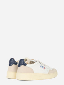 SNEAKERS MEDALIST LOW IN PELLE BIANCA E BLU E SUEDE BEIGE