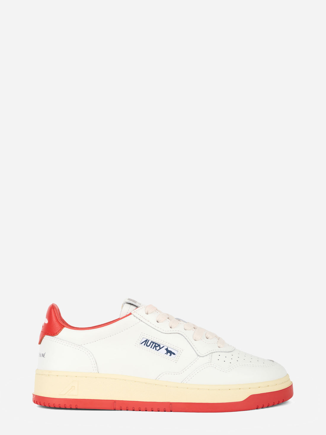 SNEAKERS MEDALIST LOW &#39;MAISON KITSUNÉ&#39; IN PELLE BIANCA E RED CLAY