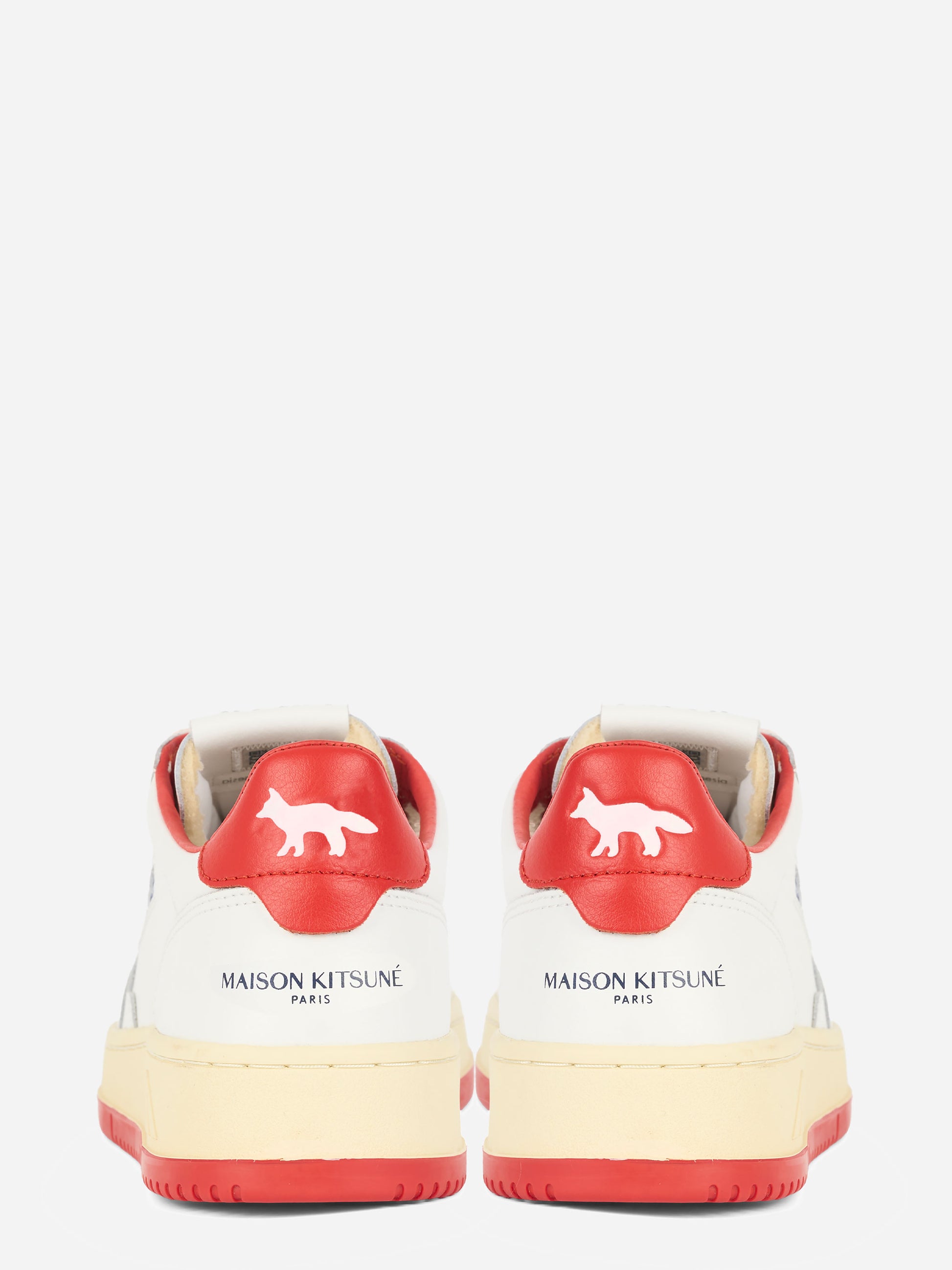 SNEAKERS MEDALIST LOW &#39;MAISON KITSUNÉ&#39; IN PELLE BIANCA E RED CLAY