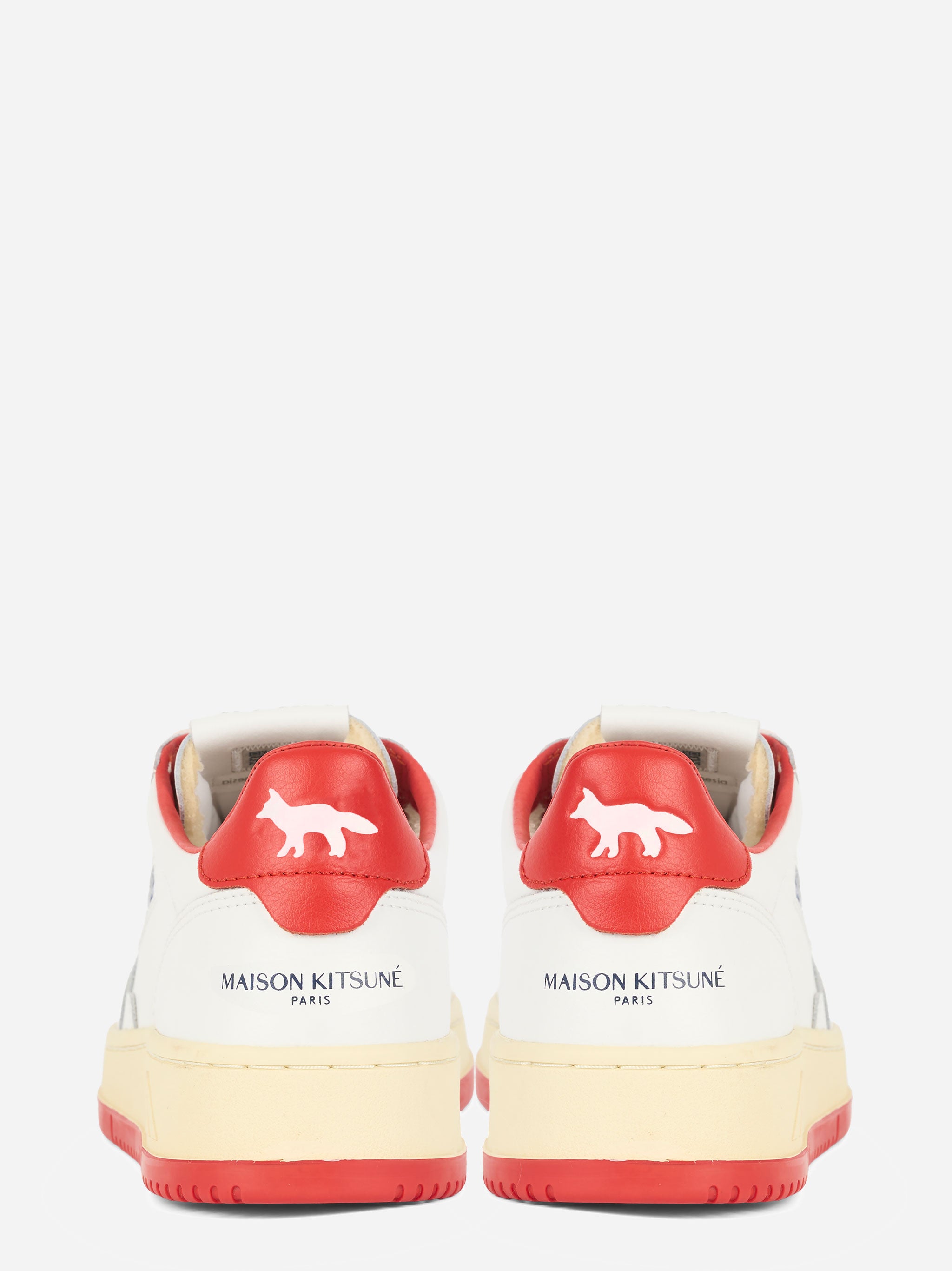 SNEAKERS MEDALIST LOW &#39;MAISON KITSUNÉ&#39; IN PELLE BIANCA E RED CLAY