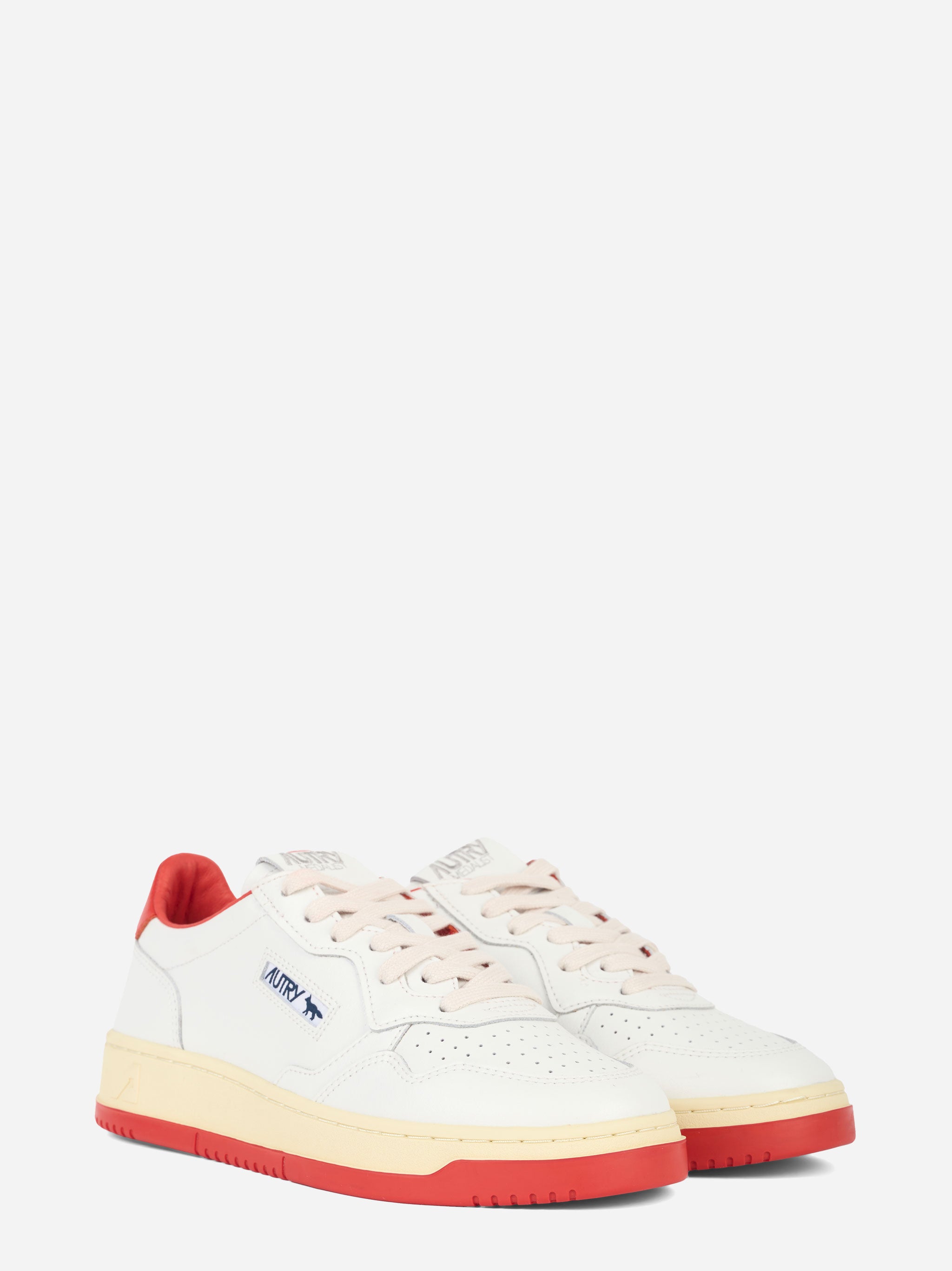 SNEAKERS MEDALIST LOW &#39;MAISON KITSUNÉ&#39; IN PELLE BIANCA E RED CLAY