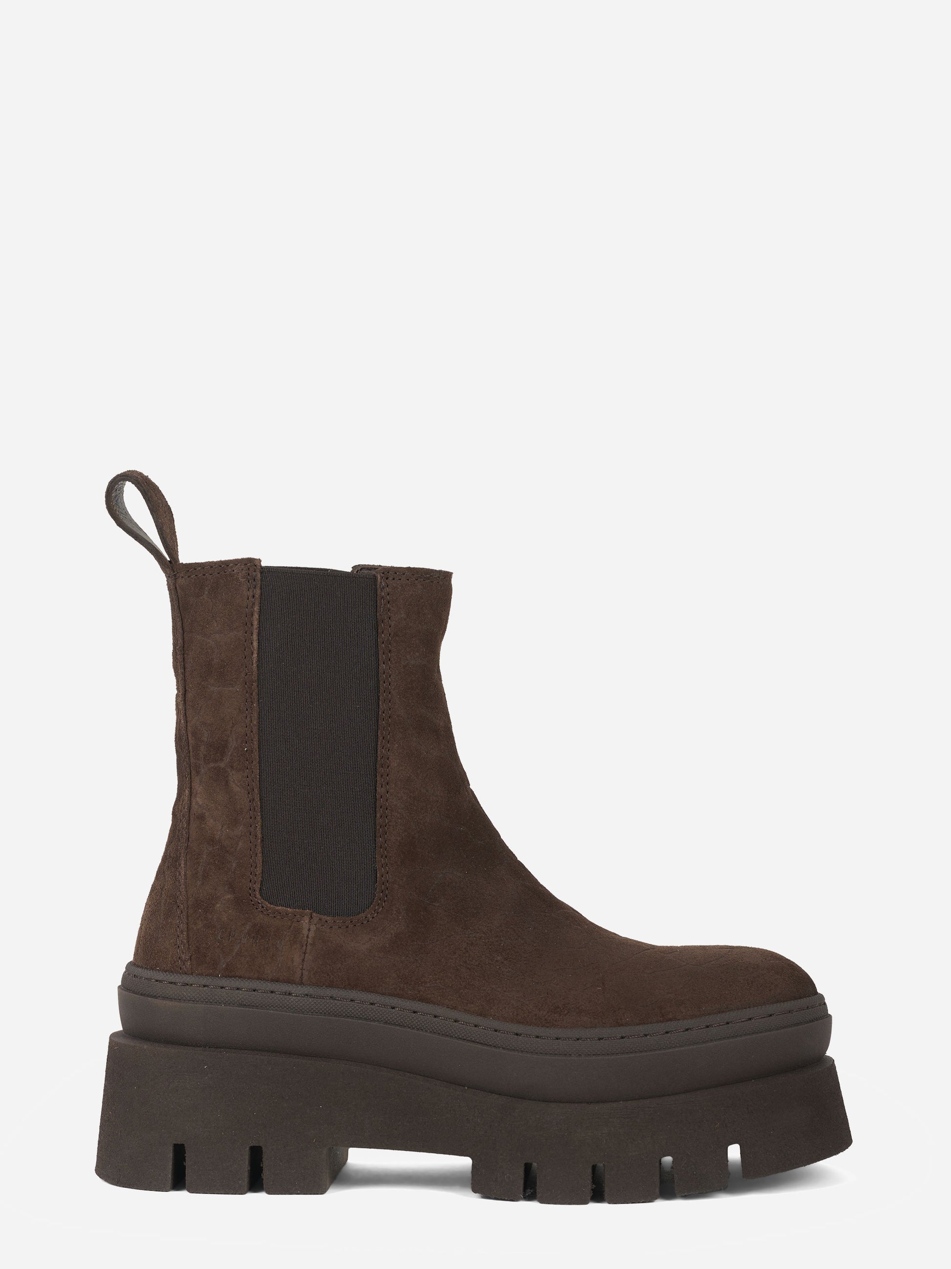 Chelsea boot con doppia suola in suede marrone