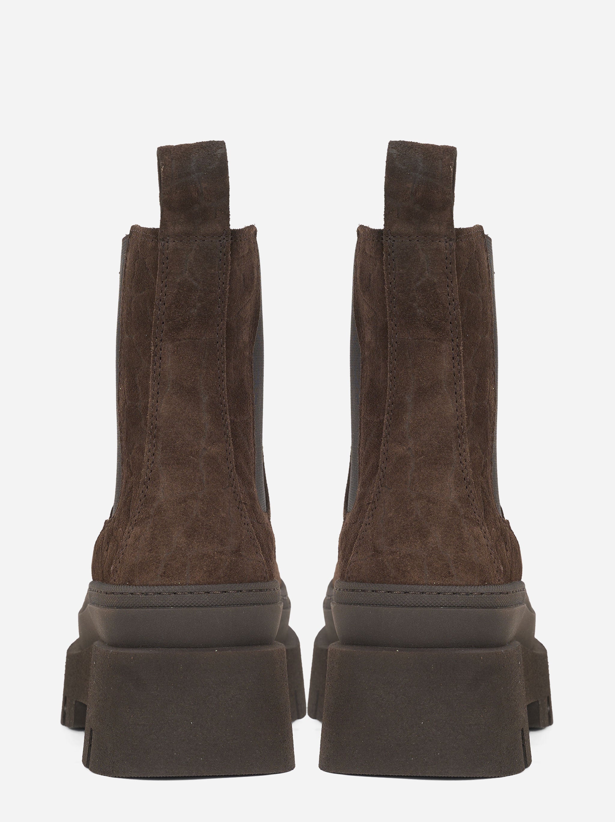 Chelsea boot con doppia suola in suede marrone
