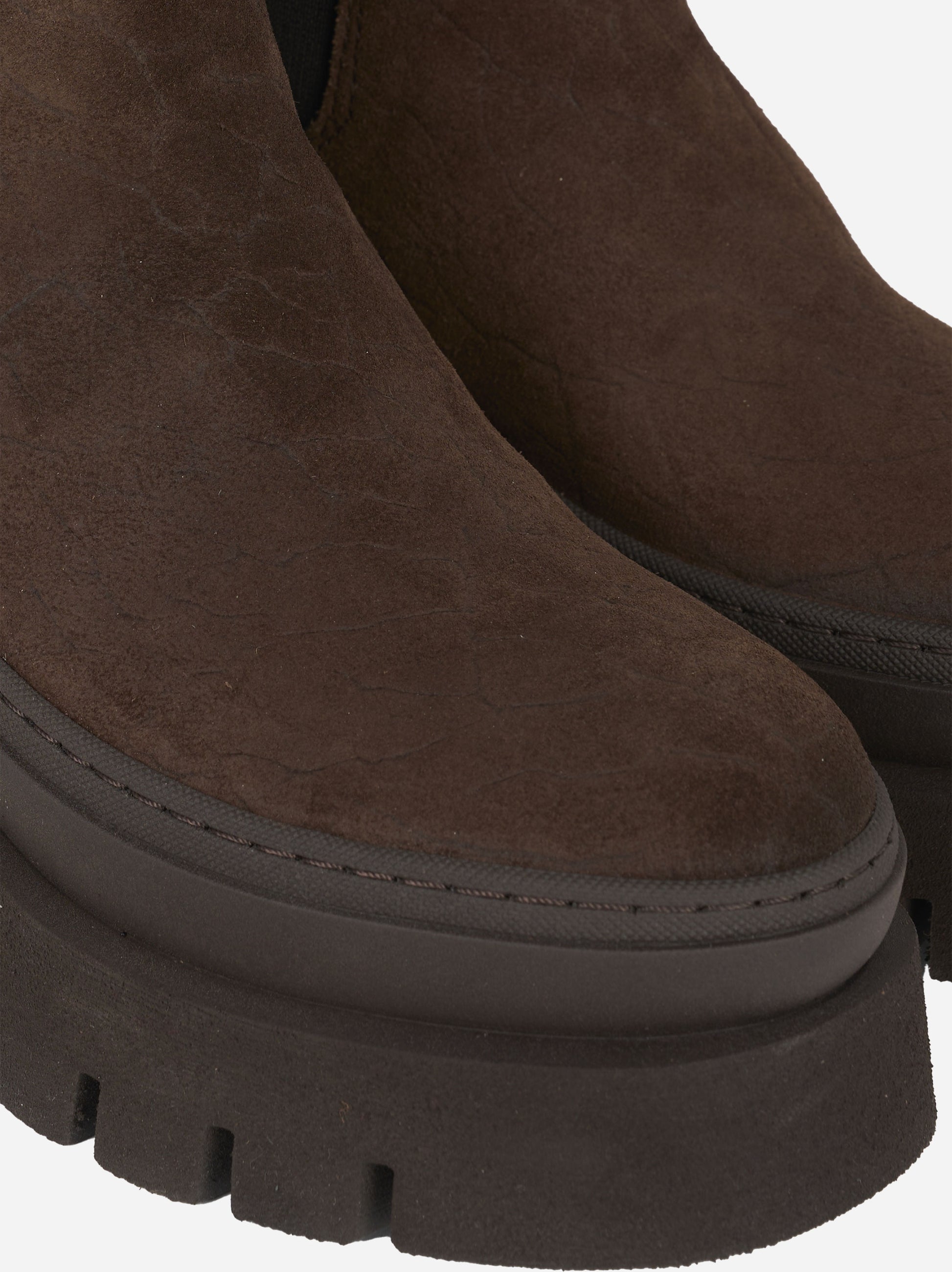 Chelsea boot con doppia suola in suede marrone