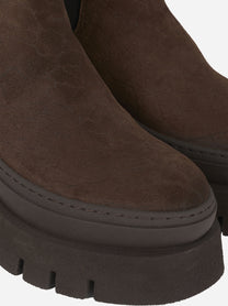 Chelsea boot con doppia suola in suede marrone