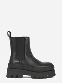 Chelsea boot con doppia suola in pelle nera