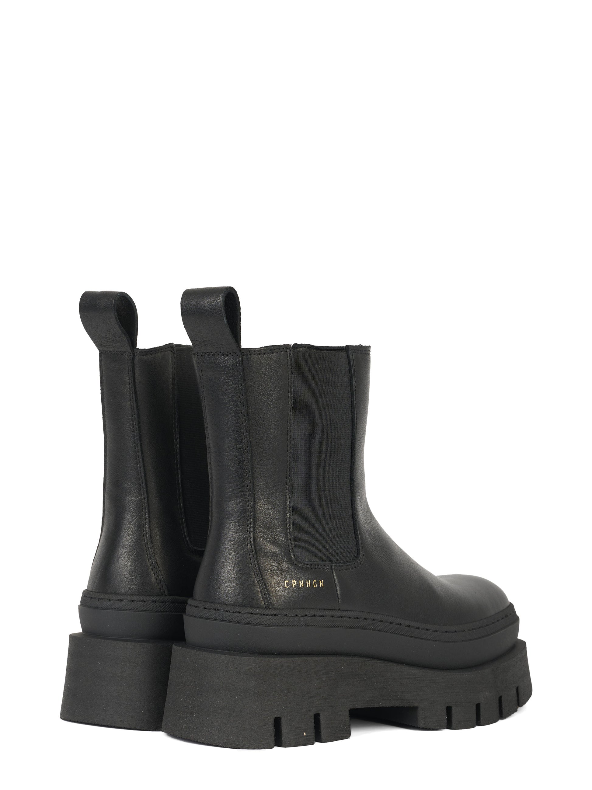 Chelsea boot con doppia suola in pelle nera