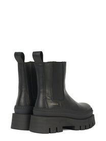 Chelsea boot con doppia suola in pelle nera