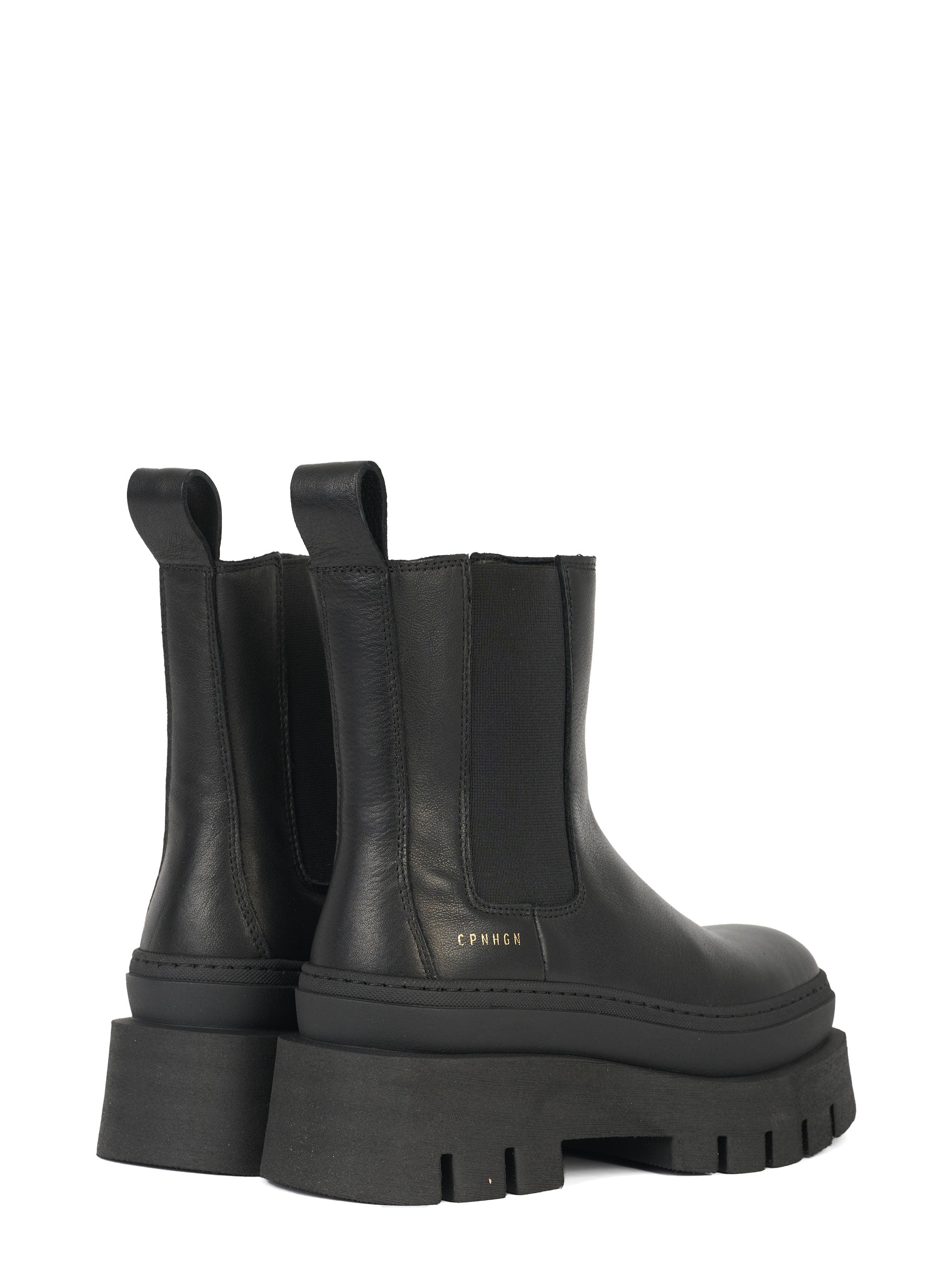 Chelsea boot con doppia suola in pelle nera