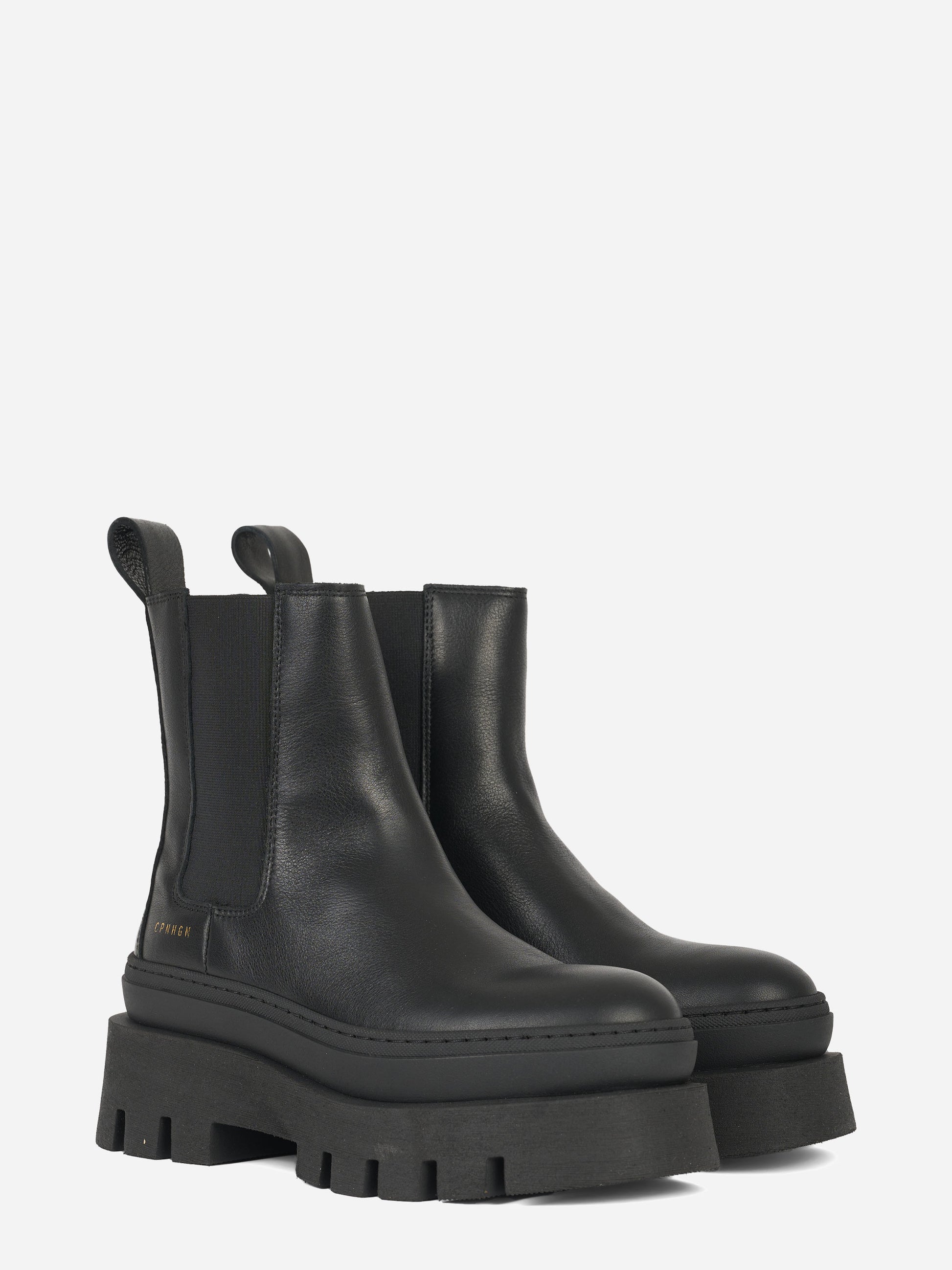 Chelsea boot con doppia suola in pelle nera