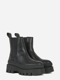 Chelsea boot con doppia suola in pelle nera