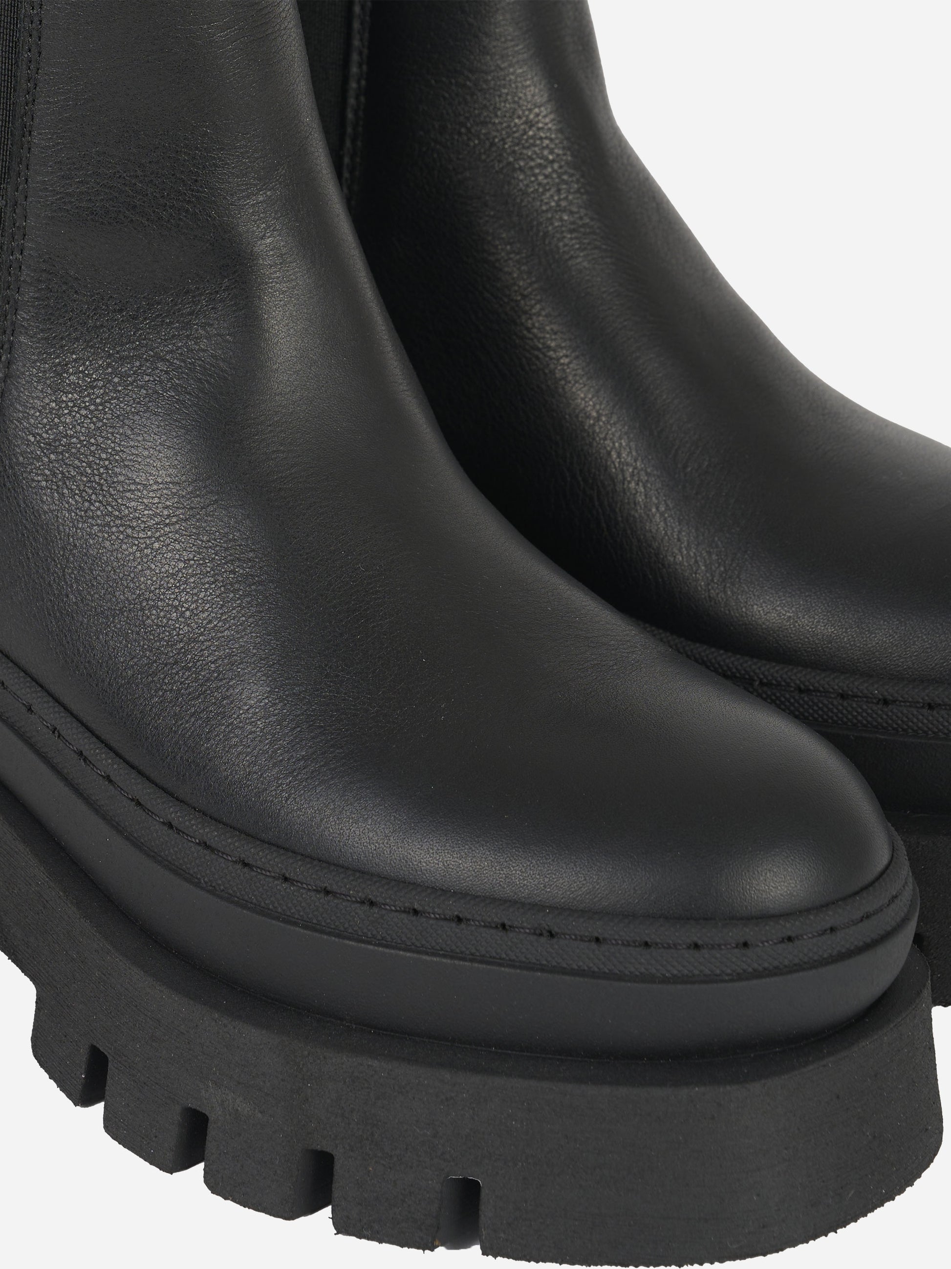 Chelsea boot con doppia suola in pelle nera