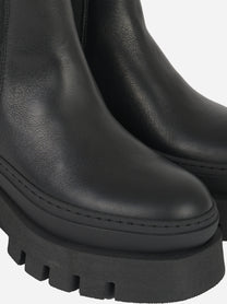 Chelsea boot con doppia suola in pelle nera
