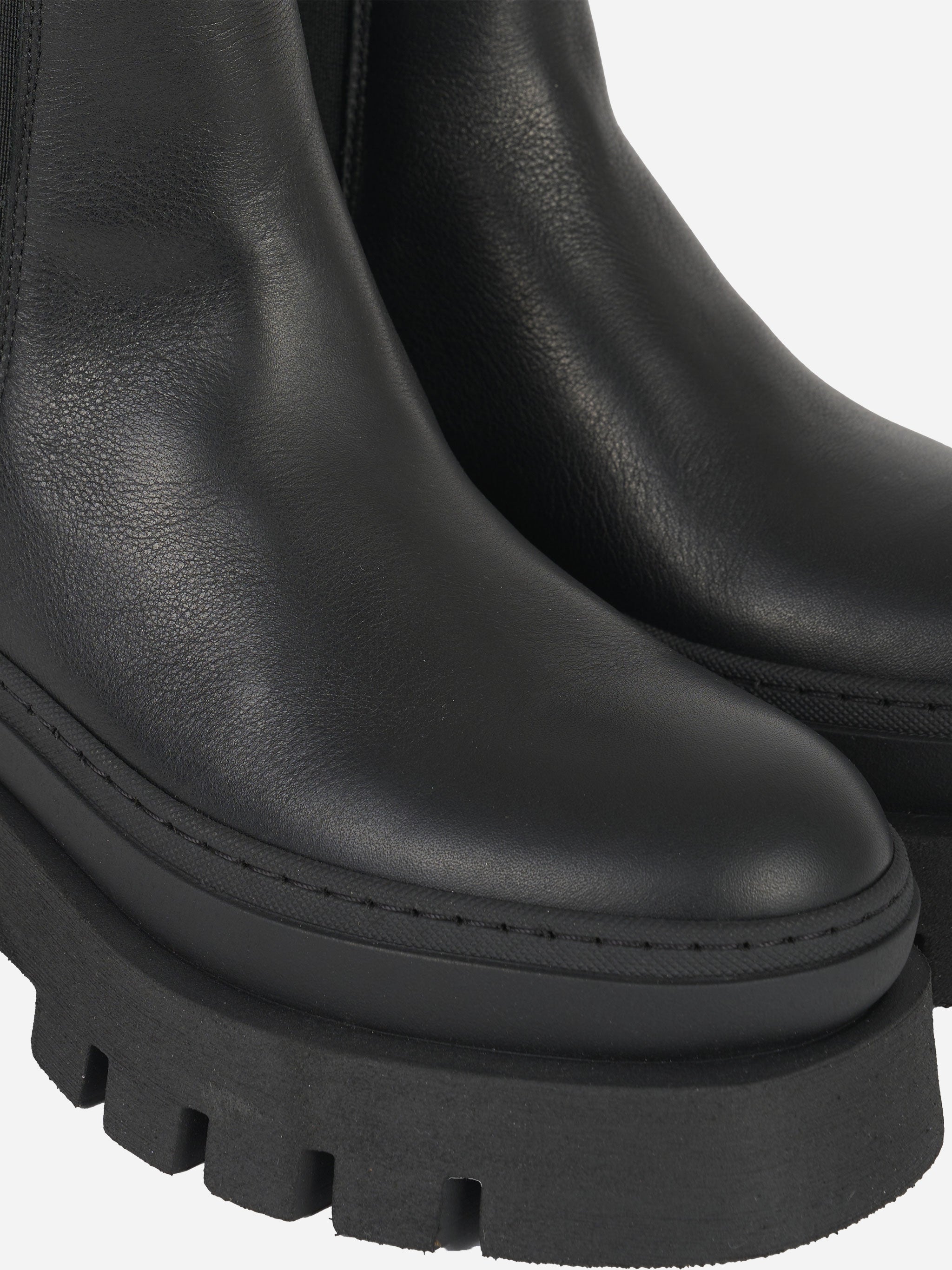 Chelsea boot con doppia suola in pelle nera