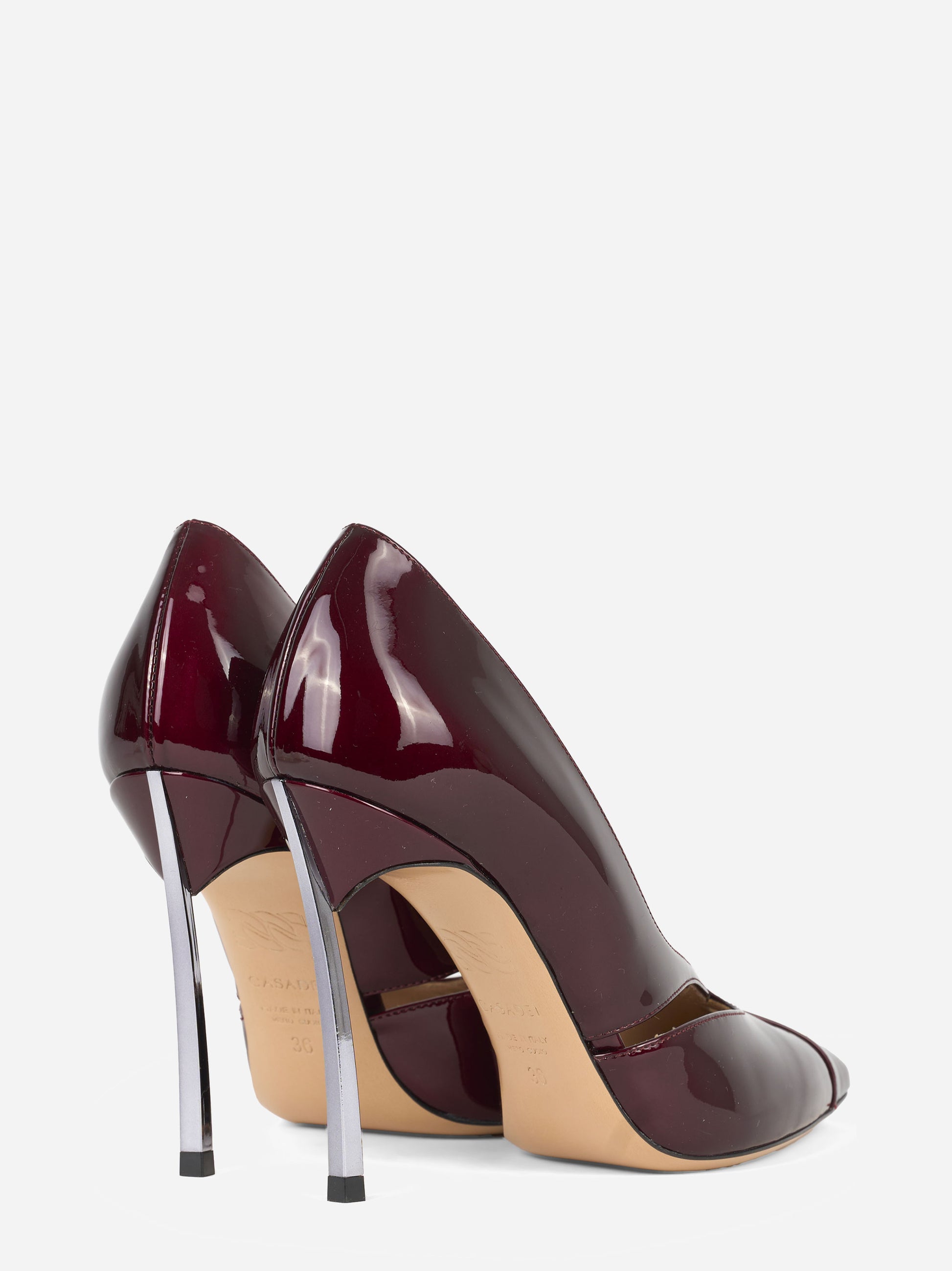 Décolleté Samurai in pelle verniciata bordeaux