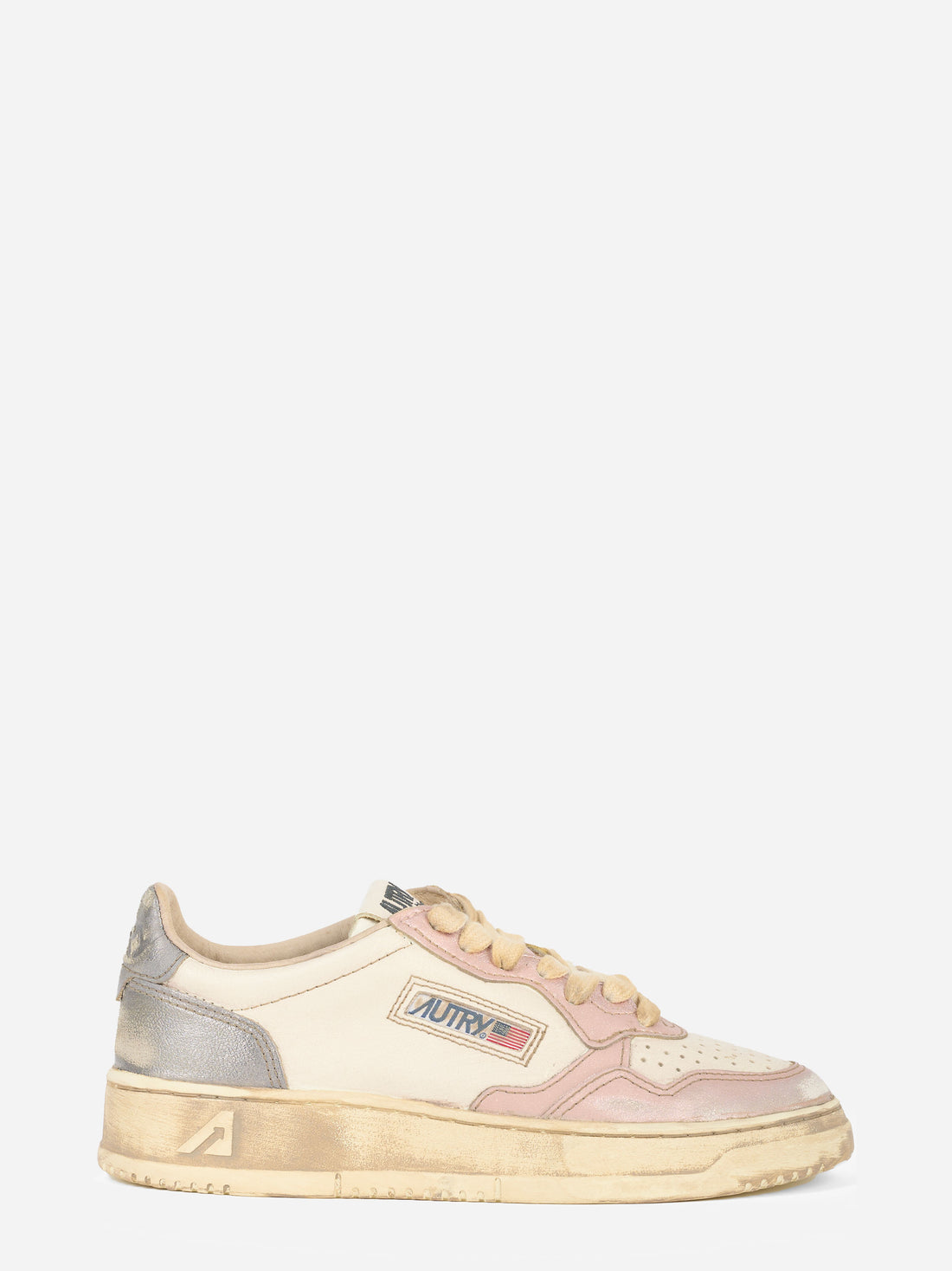 SNEAKERS MEDALIST LOW SUPER VINTAGE IN PELLE BIANCA ROSE E BLACKBOARD